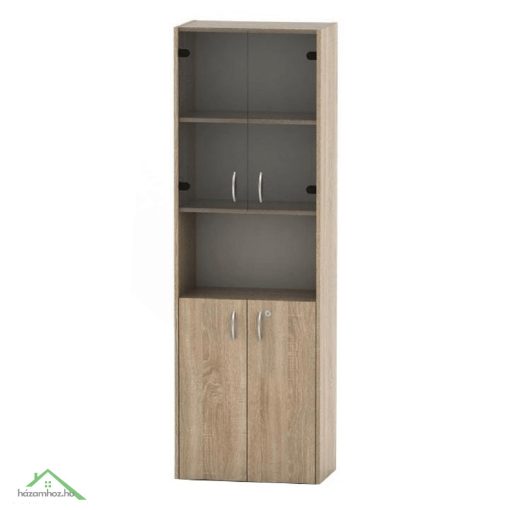 Vitrines könyvespolc, tölgy sonoma, TEMPO ASISTENT NEW 004