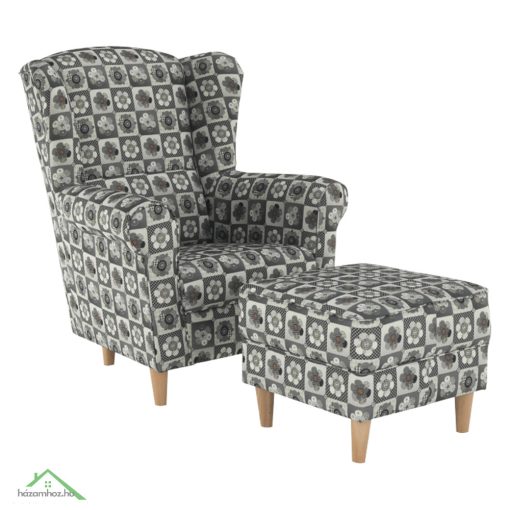 füles fotel puffal, szövet patchwork N1, ASTRID