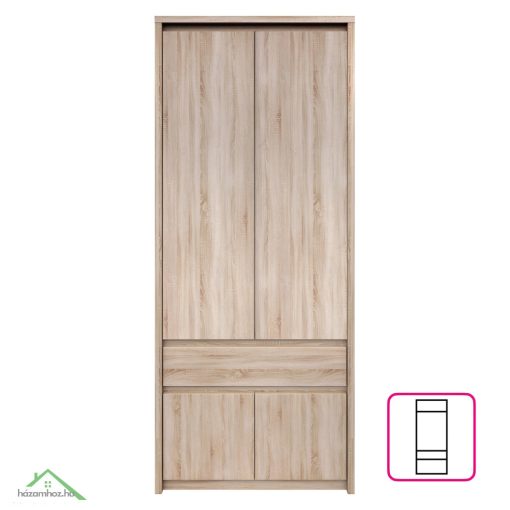Akasztós szekrény, DTD laminált, tölgy sonoma, NORTY