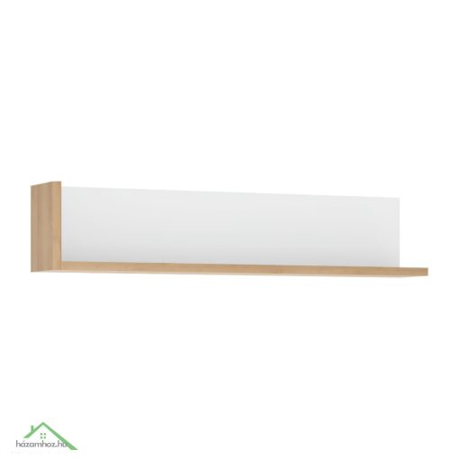 Polc LYOP01, tölgy riviera/fehér extra magasfényű, LEONARDO