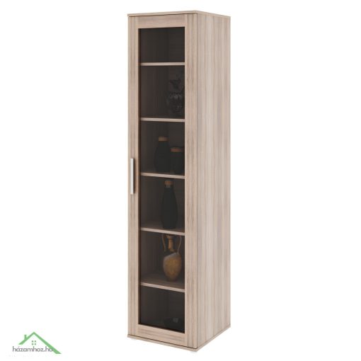 Polcos vitrin, DTD laminált,  sonoma tölgyfa, DUNAJ 4