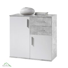 Komód, fehér/beton, POPPY 4