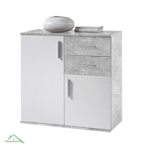 Komód, fehér/beton, POPPY 4