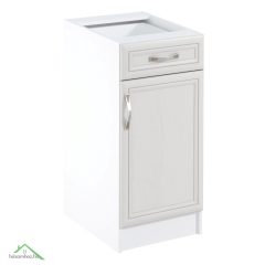   Alsószekrény D40S1 fiókkal, jobbos, fehér/sosna Andersen, SICILIA