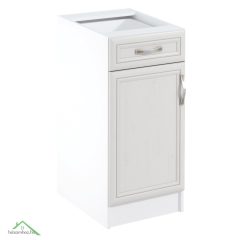 Alsószekrény D40S1, balos, fehér/sosna Andersen, SICILIA