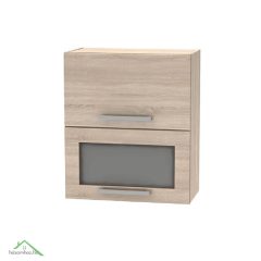   Billenő felsőszekrény üveggel 2DV, tölgy sonoma, NOVA PLUS NOPL-009-OH