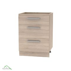   Fiókos alsószekrény 60, tölgy sonoma, NOVA PLUS NOPL-058-0S