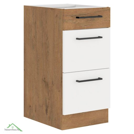 Alsó szekrény, lancelot tölgy/ fehér extra magas fényű HG, VEGA D40 3S BB