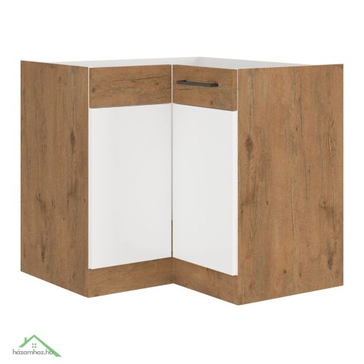 Alsó sarokszekrény, extra magasfényű Hg/lancelot tölgy, VEGA 90X90 DN 1F BB