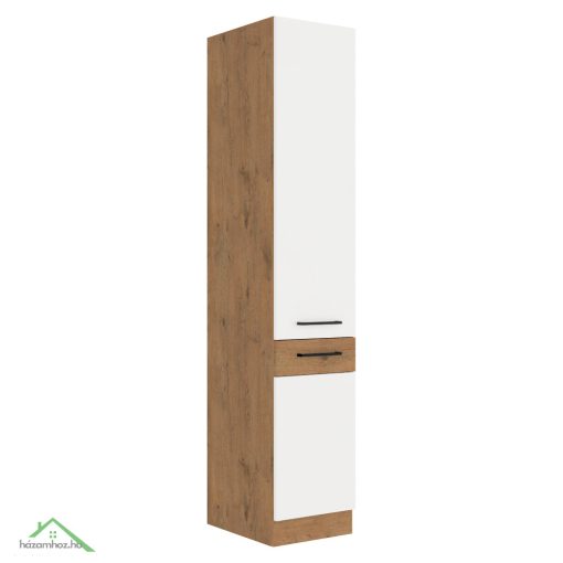 Magas szekrény, lancelot tölgy/ fehér extra magas fényű HG , VEGA 40 DK-210 2F