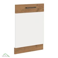   Ajtó beépített mosogatógépre , lancelot tölgy/ fehér extra magas fényű HG, VEGA ZM 713x596