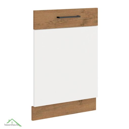 Ajtó beépített mosogatógépre , lancelot tölgy/ fehér extra magas fényű HG, VEGA ZM 713x596