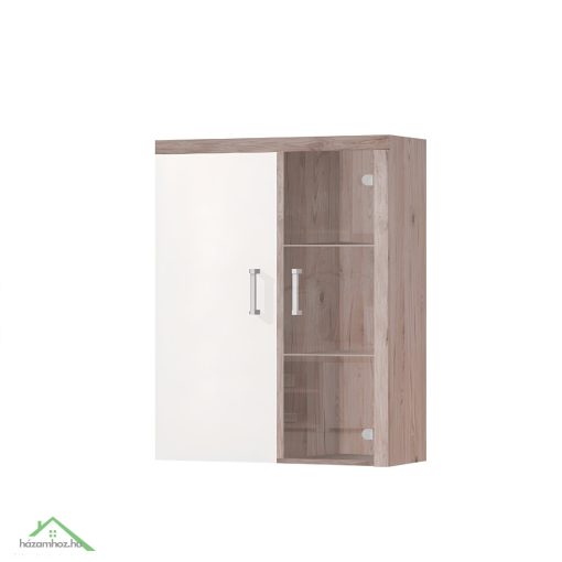 Vitrines faliszekrény, san marino/cream, CHERIS 4