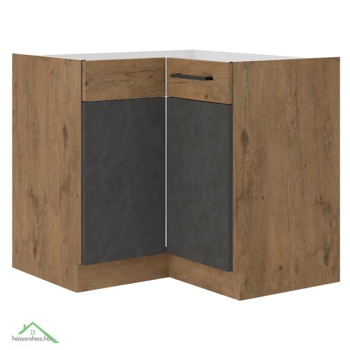 Alsó sarokszekrény, szürke matt/tölgy lancelot, VEGA 90x90 DN 1F BB