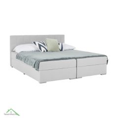   Boxspring típusú ágy 160x200, világosszürke, FERATA KOMFORT