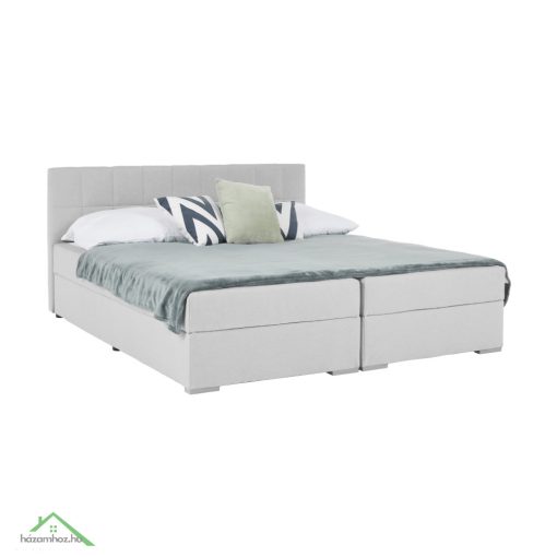 Boxspring típusú ágy 160x200, világosszürke, FERATA KOMFORT