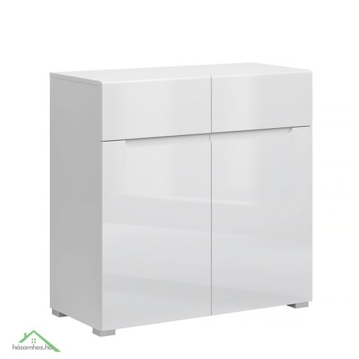 Komód 2D2S, fehér/fehér extra magas fényű HG, JOLK