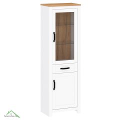 Vitrin, fehér alba/tölgy craft arany, LANZETTE A