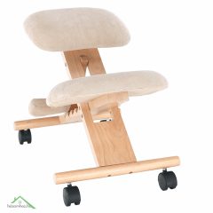 Ergonomikus térdelőszék, krémszínű/bükkfa, GROCO
