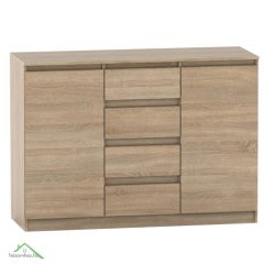 2 ajtós komód 4 fiókkal, tölgy sonoma, HANY NEW 010