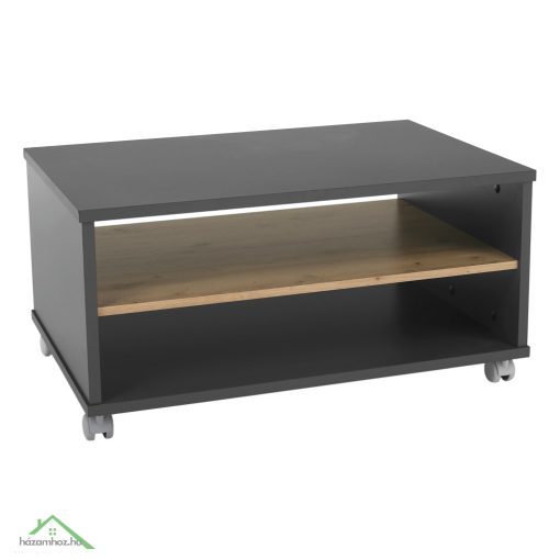 Dohányzóasztal, grafit/tölgyfa artisan, RIOMA NEW TYP 32