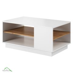 Dohányzóasztal, fehér/tölgy craft arany, TRIO