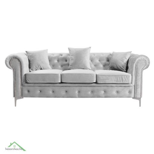 Luxus 3-as ülés, világosszürke Velvet szövet, ROMANO