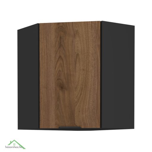 Felső sarokszekrény okapi dió/fekete, MENZO 60x60 GN-72 1F