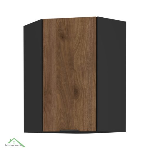 Felső sarokszekrény okapi dió/fekete, MENZO 60x60 GN-90 1F