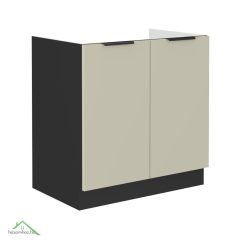   Alsó mosogató szekrény, cashmere/fekete, ARAKA 80 ZL 2F BB