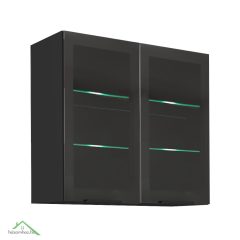 Felső szekrény, fekete, ARAKA/MENZO/SIBER 80 GS-72 2F