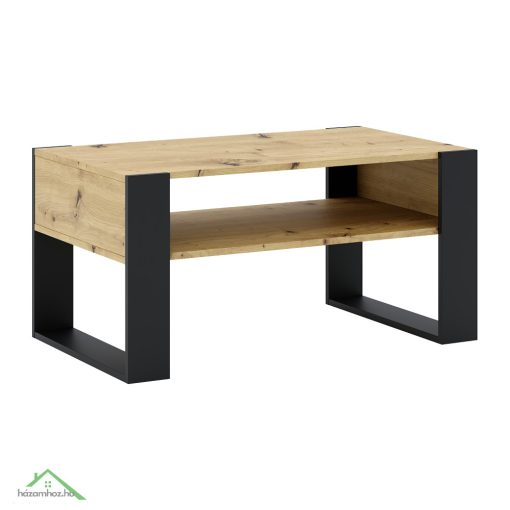 Dohányzóasztal, artisan tölgy/fekete, CARA 1