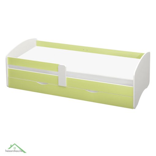 Ágy ráccsal és tárolóhellyel 90x200, fehér/zöld, COCOLINO