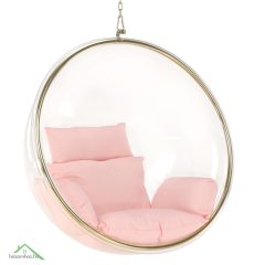   Függő fotel, átlátszó/arany/rózsaszín, BUBBLE NEW TYP 1