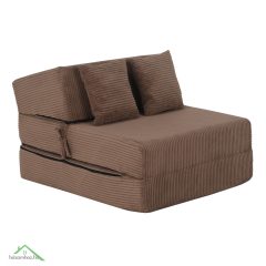Összecsukható matrac/fotel, 2v1, világosbarna, PELOS