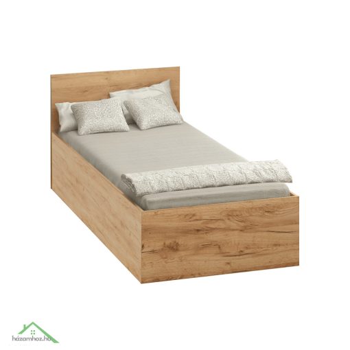 Ágy fém ráccsal és tárolóhellyel, 90x200, tölgy craft arany, DOLI