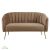 Design kétszemélyes kanapé, barna Velvet szövet/gold króm-arany, BAGY