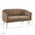 Design kétszemélyes kanapé, barna Velvet szövet/gold króm-arany, BAGY