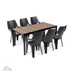 Parker Large 6+1 kerti bútor garnitúra szett kőris-grafit