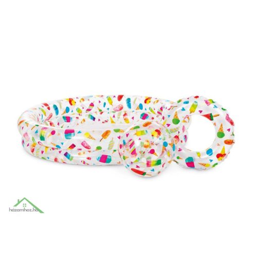 INTEX 59460, Just so fruity, felfújható gyemekmedence kerékkel és labdával, 1,22 x 0,25 m